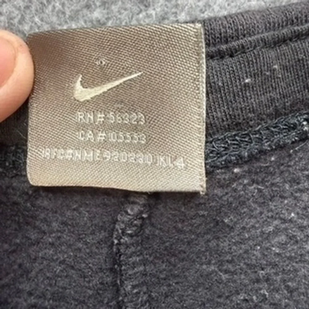 Vintage Nike Sweatpants Mens M Grey Y2K Fleece Wide Leg Swoosh Embroidered 90s